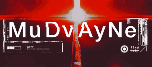 a red background with the words mudwaynet written on it