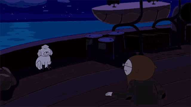 a cartoon character with a mustache is standing next to another character