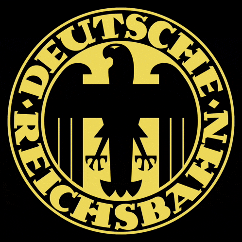 a yellow and black logo that says deutsche reichsbank