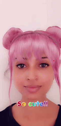 So Cute Pink Haired GIF - So Cute Pink Haired Pink Hair Filter GIFs