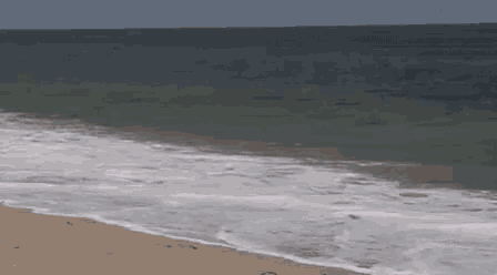 a man in a hat is running on a beach