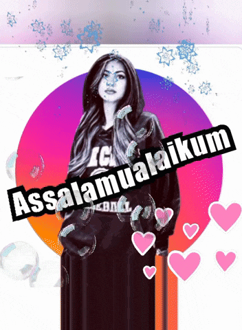 a picture of a woman with the words assalamualaikum written on it