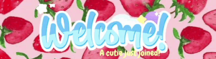 a pink background with strawberries and the words welcome