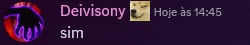 a purple background with the words deivisory hoje as 14:45 sim