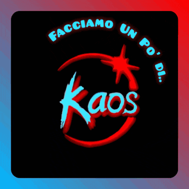 a logo for team kaos with a star in the middle