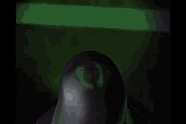 a close up of a person 's face with a hood on .