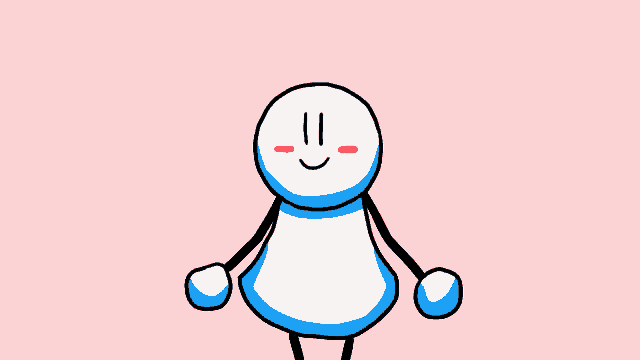 a drawing of a stick figure with the words thank you written below it
