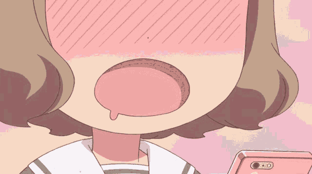 a cartoon of a girl covering her face with her hand