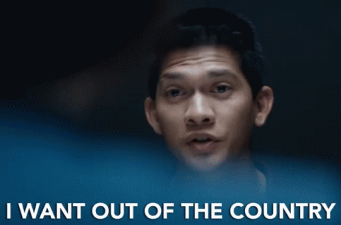 Out Out Of The Country GIF - Out Out Of The Country I Want To Leave GIFs