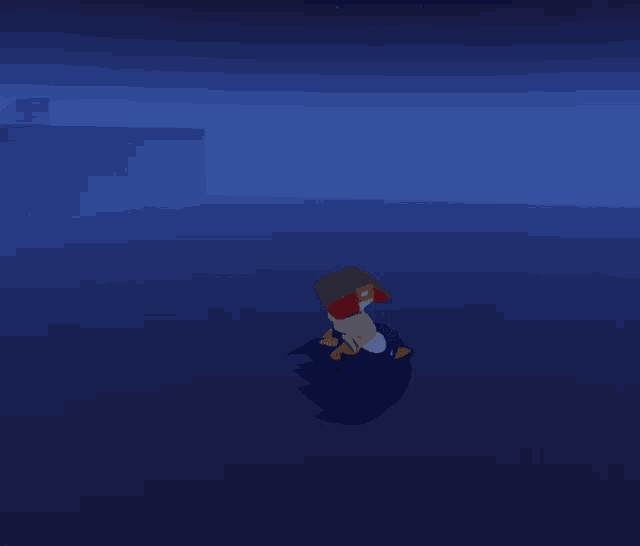 a cartoon character named sonic the hedgehog stands in a dark room