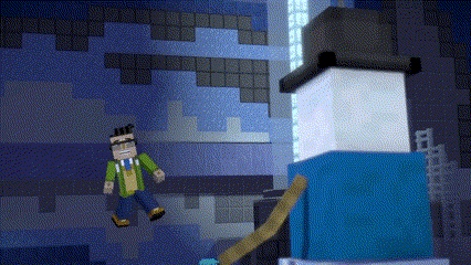 a man in a suit and tie is flying through the air in a video game