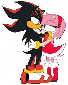 shadow the hedgehog and amy rose from sonic the hedgehog kissing