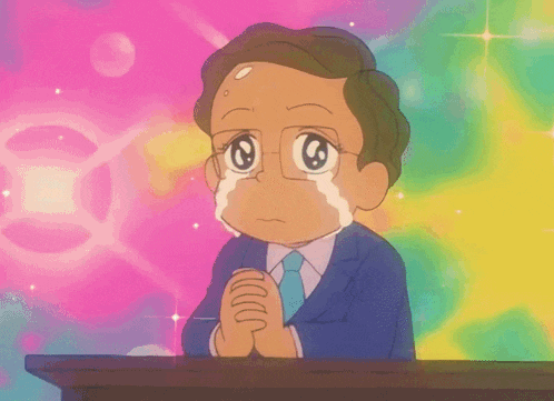 a man in a suit and tie is crying and says " what an amazing pro wrestling match ... "