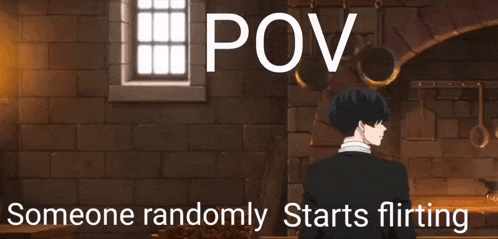 someone randomly starts flirting with a man in a black suit