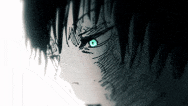 a close up of a person 's eye with a green pupil