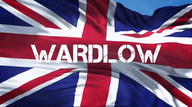 a british flag with the words wardlow written on it