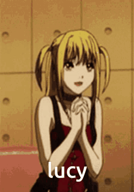 a girl with pigtails and the name lucy written on her face