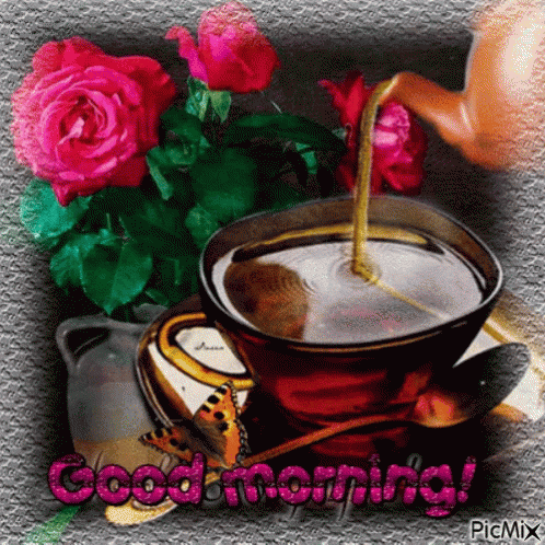 Good Morning Tea GIF - Good Morning Tea Rose GIFs