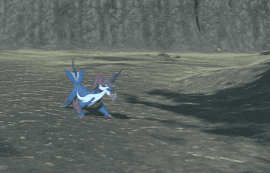 a computer generated image of a person shooting a blue light