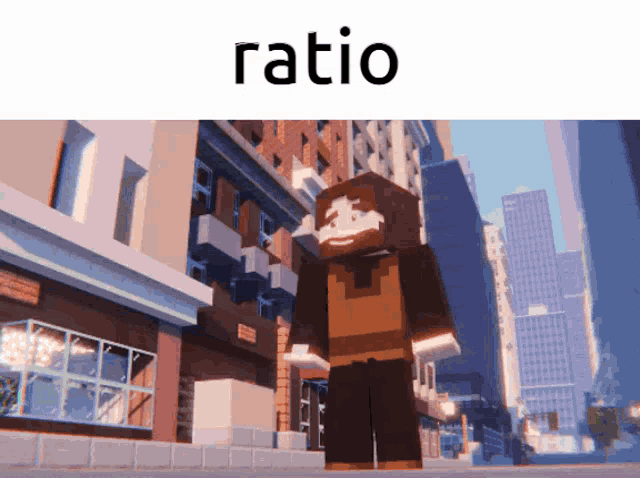 a picture of a minecraft character with the word ratio written above it