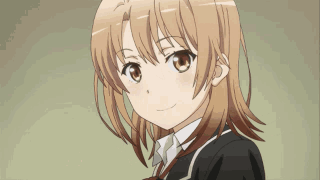 a girl with brown hair is wearing a black and white uniform