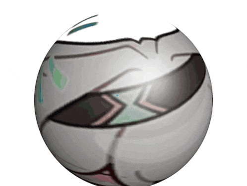 a ball with a cartoon face on it 's face