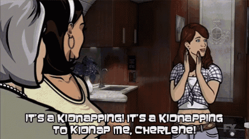 a cartoon of a woman saying it 's a kidnapping