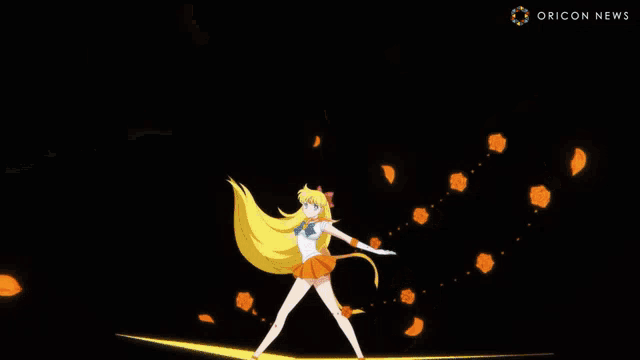 a poster for a sailor moon movie shows a girl holding a sword