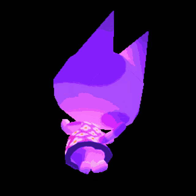 a purple cat wearing a pink flowered dress