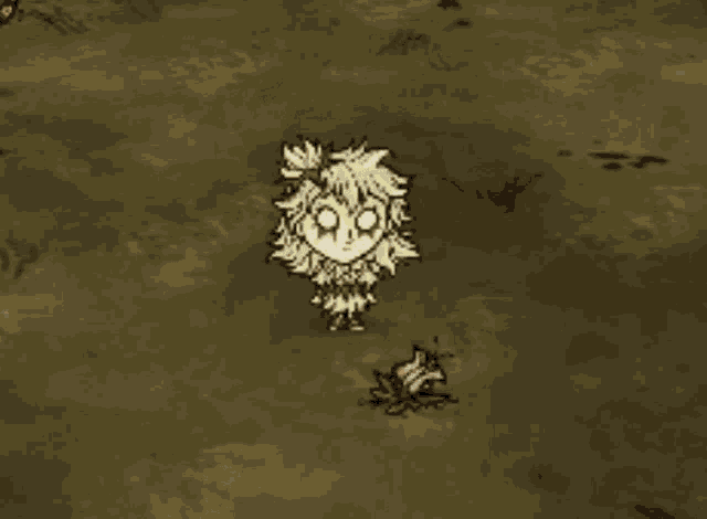 a cartoon drawing of a ghost with a feathered head