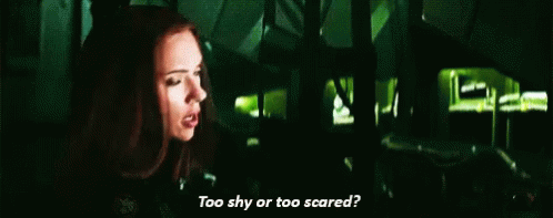 Black Widow Shy Widow GIF - Black Widow Shy Widow Scared GIFs