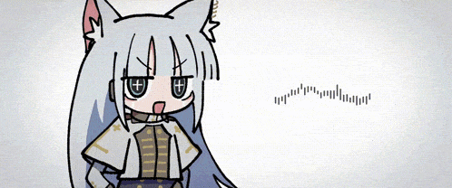 a drawing of a girl with long white hair and ears