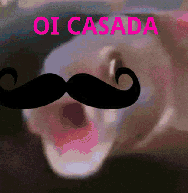 a cat with a mustache says oi casada in pink
