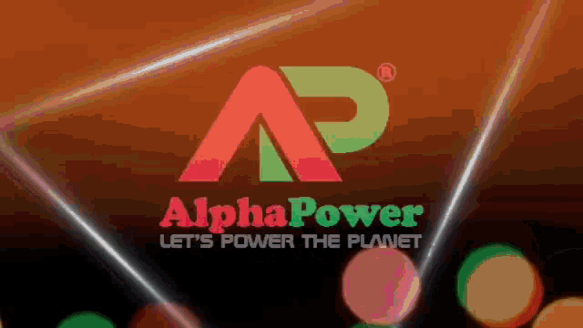 a logo for alphapower that says " let 's power the planet "