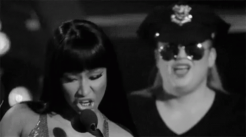 Nicki Minaj Ouch GIF - Nicki Minaj Ouch Black And White GIFs