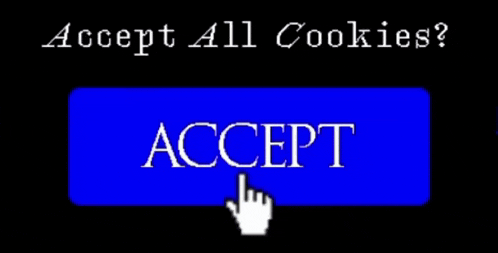 a blue button that says accept all cookies on it