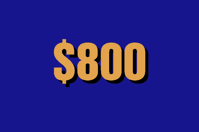 a blue background with $ 800 written in orange