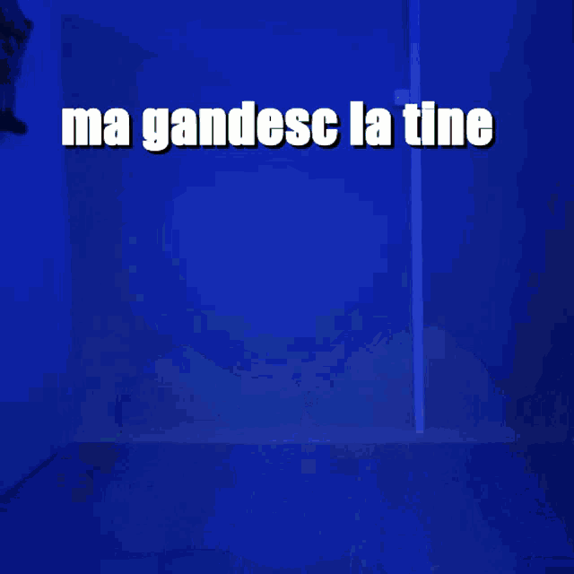 a person with a tv on their head and the words ma gandesc la tine behind them