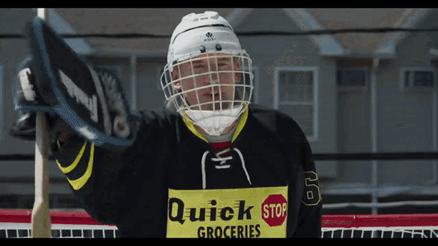 a hockey player with the number 6 on his jersey