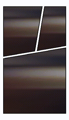 a black and white painting with a white line going through it