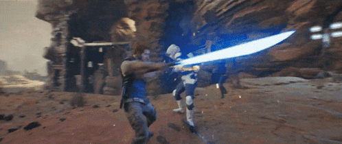 a man in a video game is holding a lightning bolt