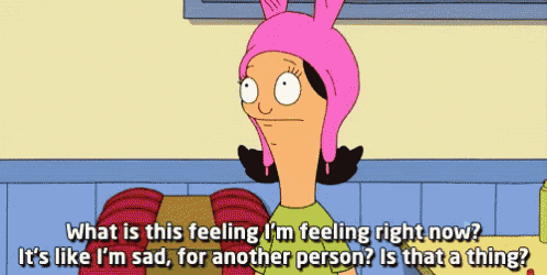 a cartoon of a girl with a pink hat says " what is this feeling i 'm feeling right now "