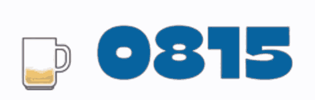 a logo for a company called 0815 with a beer mug