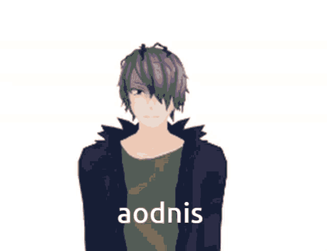 a drawing of a boy and a girl with the word aodnis on the bottom right
