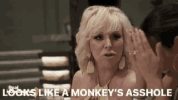 a woman says " looks like a monkey 's asshole " while another woman covers her face