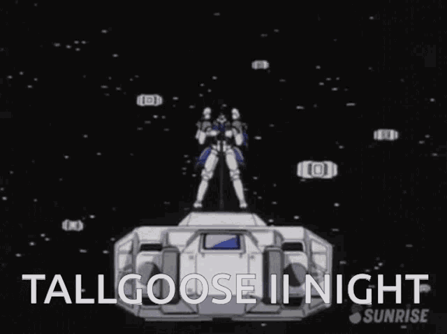 tallgoose ii night is written on a black and white poster