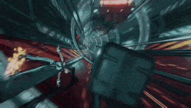 a computer generated image of a futuristic tunnel with the word atom visible