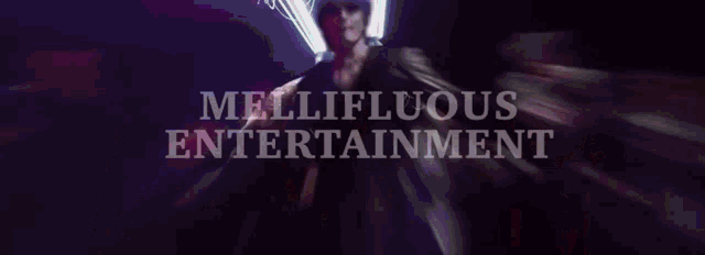 a group of men are dancing in front of a sign that says melliferous entertainment