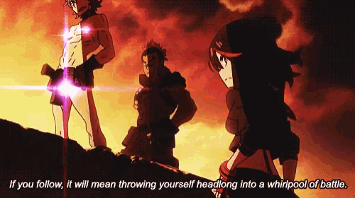 a cartoon scene with the words if you follow it will mean throwing yourself headlong into a whirlpool of battle at the bottom