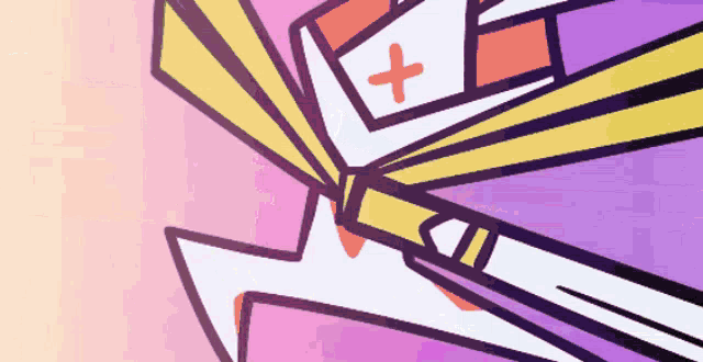 a cartoon drawing of a person with a red cross on their chest